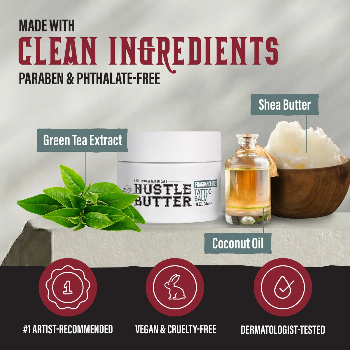 Hustle Butter Fragrance-Free Tattoo Balm